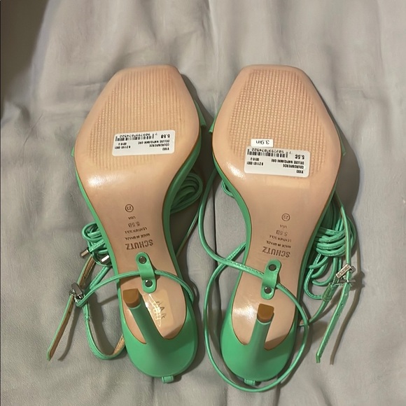 Schutz Green Strappy Sandals - Picture 4 of 4